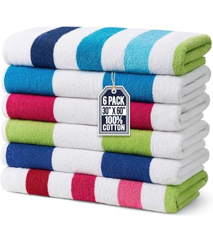 BolBom*S Terry Beach Towel, 100% Pure Cotton Towels Soft & Thick